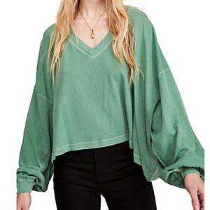 Like New Green Free People Buffy Top